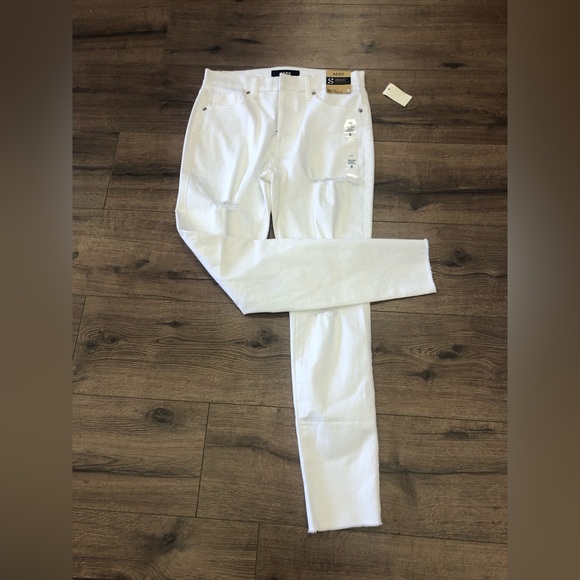 NWT AERO SKINNY HIGH RISE ANKLE JEGGING WHITE DISTRESSED ROW HEM IN SIZE 8 - Picture 3 of 7